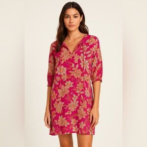 Johnny was jade silk vesna pink floral dress